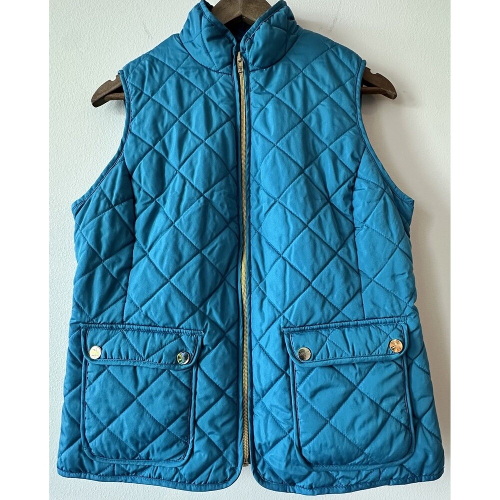 St. John's Bay Teal Puffer Vest M Preppy Classic Gorpcore Outdoor Layering GUC